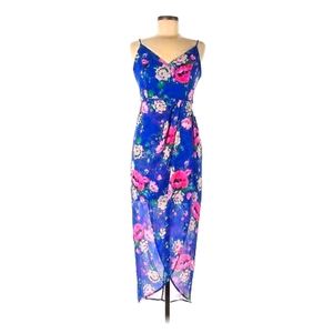 Floral V-neck Asymmetrical Dress